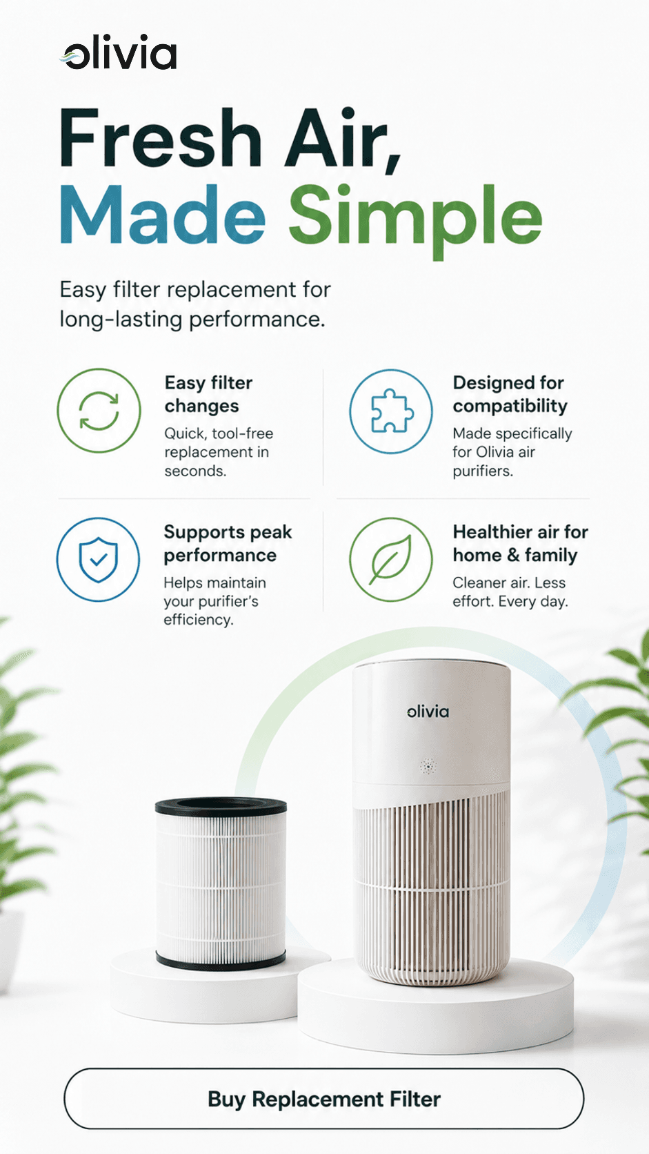Fresh Air, Made Simple - Olivia 700 Replacement Filter